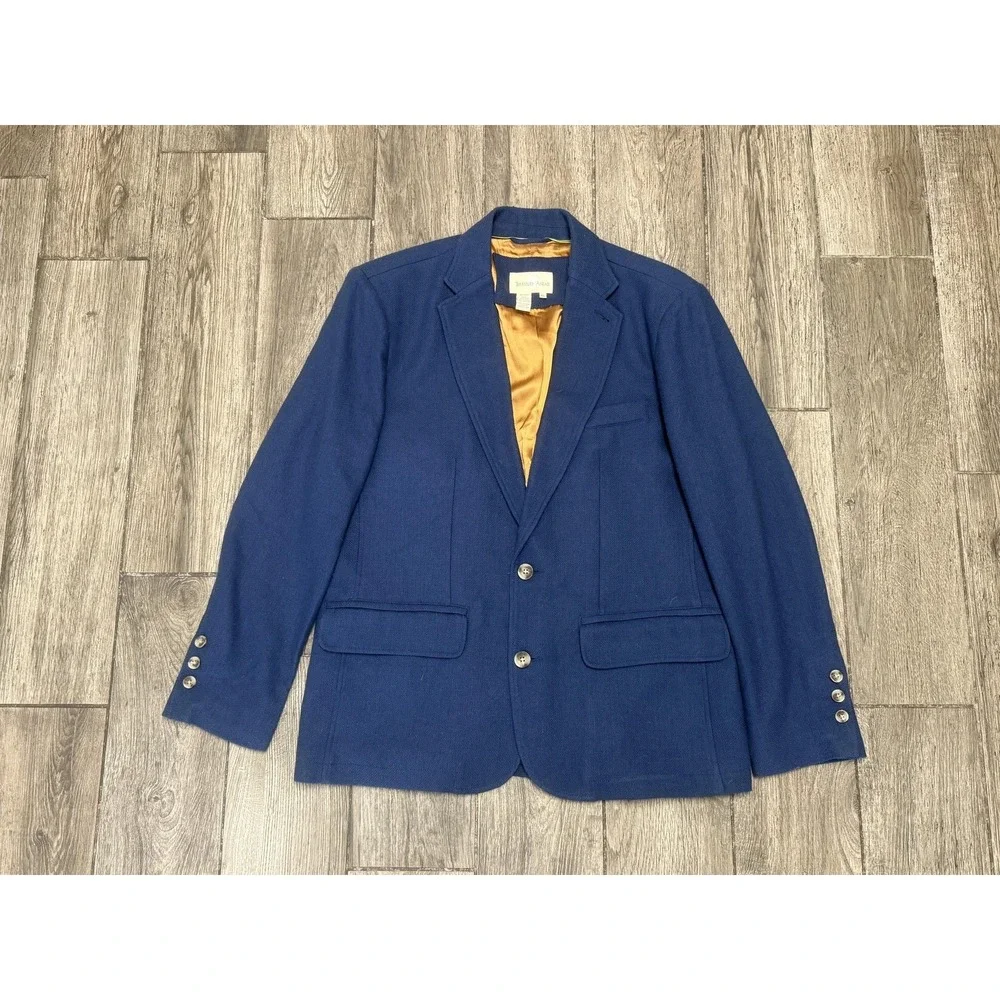 Territory Ahead Blazer Mens 40S Silk Sport Coat Gold Lining Classic Two Button